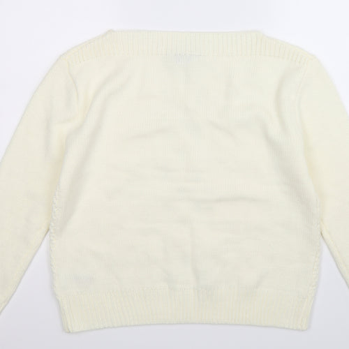 Peacocks Womens White  Knit Pullover Jumper Size 18