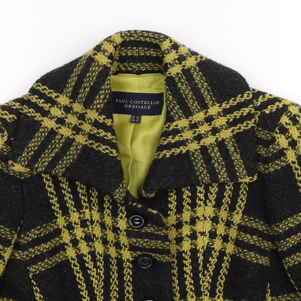 Paul Costelloe Womens Black Check  Jacket Blazer Size 10