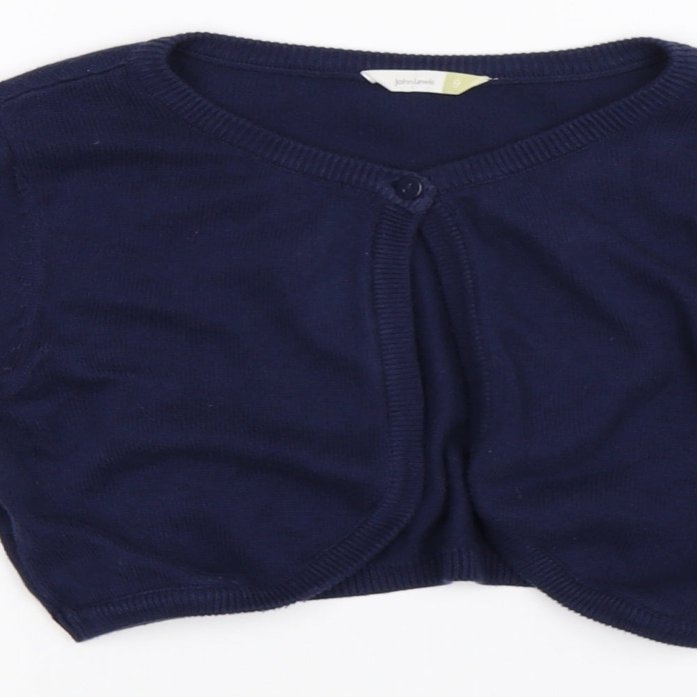 John Lewis Girls Blue  Knit Cardigan Jumper Size 9 Years