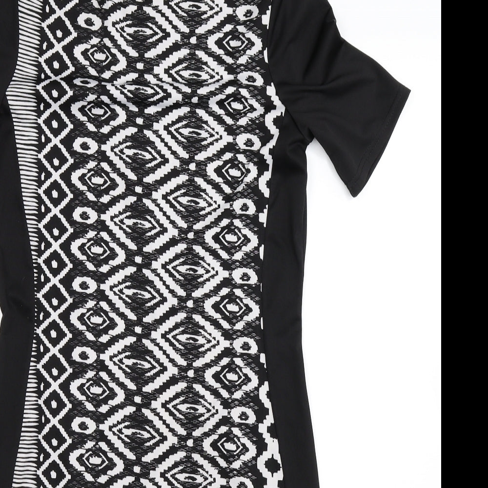 Internacionale Womens Black Geometric  Bodycon  Size 12