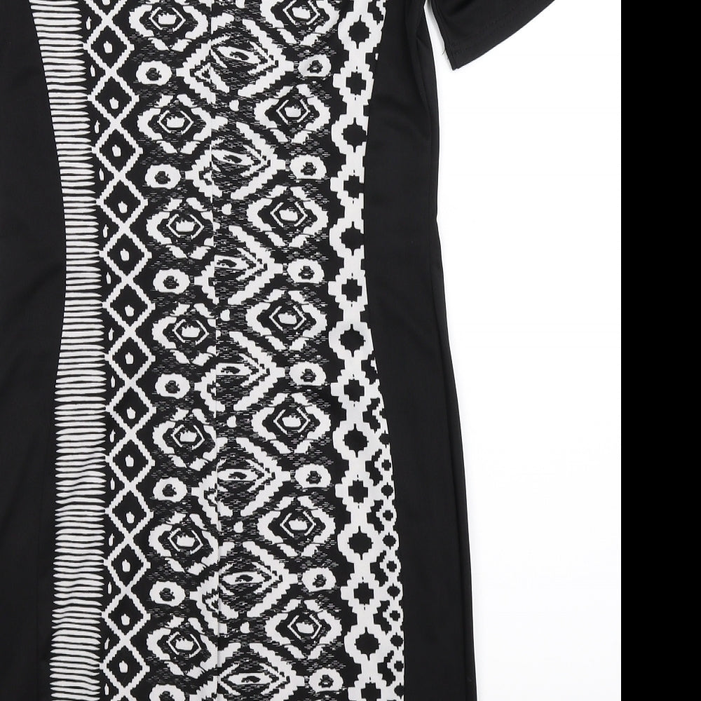 Internacionale Womens Black Geometric  Bodycon  Size 12