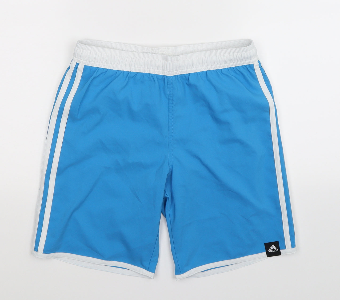 adidas Boys Blue Striped  Bermuda Shorts Size 11-12 Years