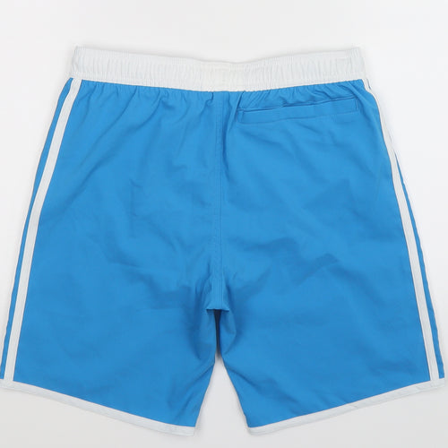 adidas Boys Blue Striped  Bermuda Shorts Size 11-12 Years