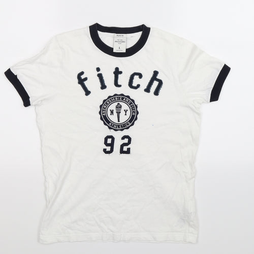 abercrombie kids Boys White   Basic T-Shirt Size L