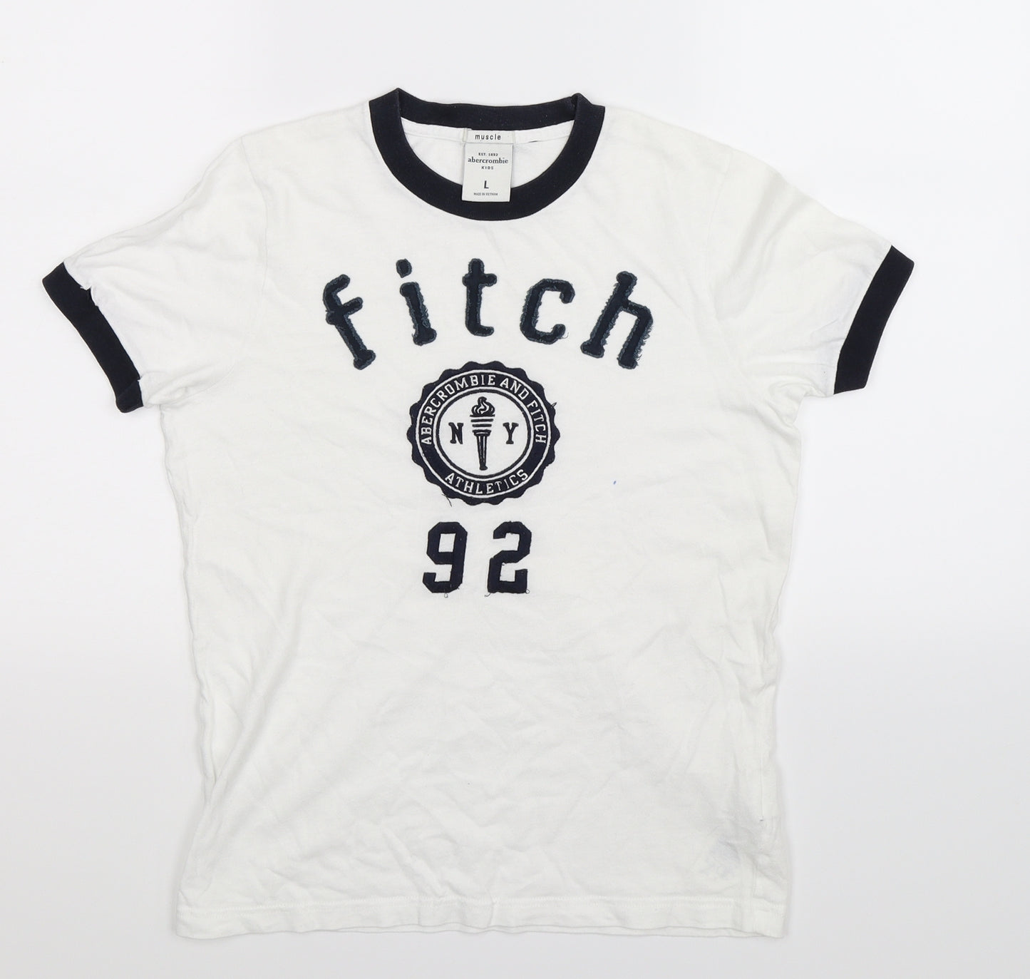 abercrombie kids Boys White   Basic T-Shirt Size L