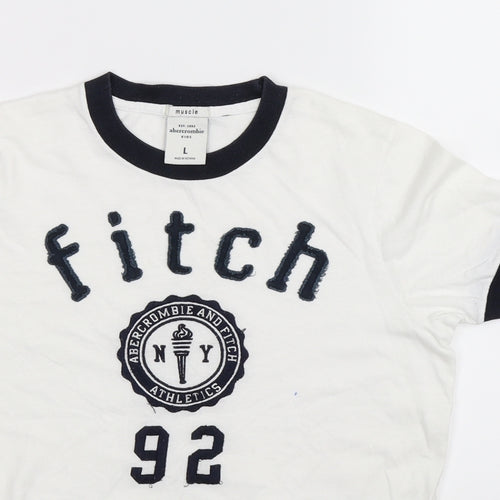 abercrombie kids Boys White   Basic T-Shirt Size L