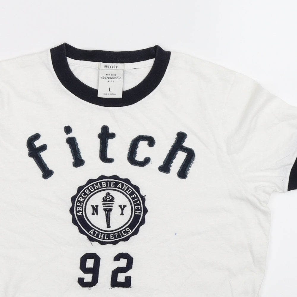 abercrombie kids Boys White   Basic T-Shirt Size L