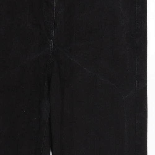 M&Co Womens Black  Denim Straight Jeans Size 14 L26 in