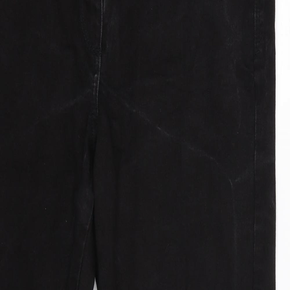 M&Co Womens Black  Denim Straight Jeans Size 14 L26 in