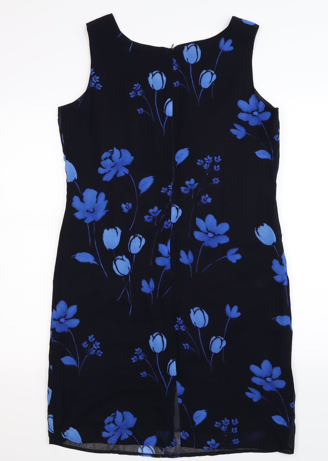 Preworn Womens Black Floral  Bodycon  Size 14
