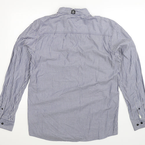 JACK & JONES Mens Blue Striped   Dress Shirt Size XL