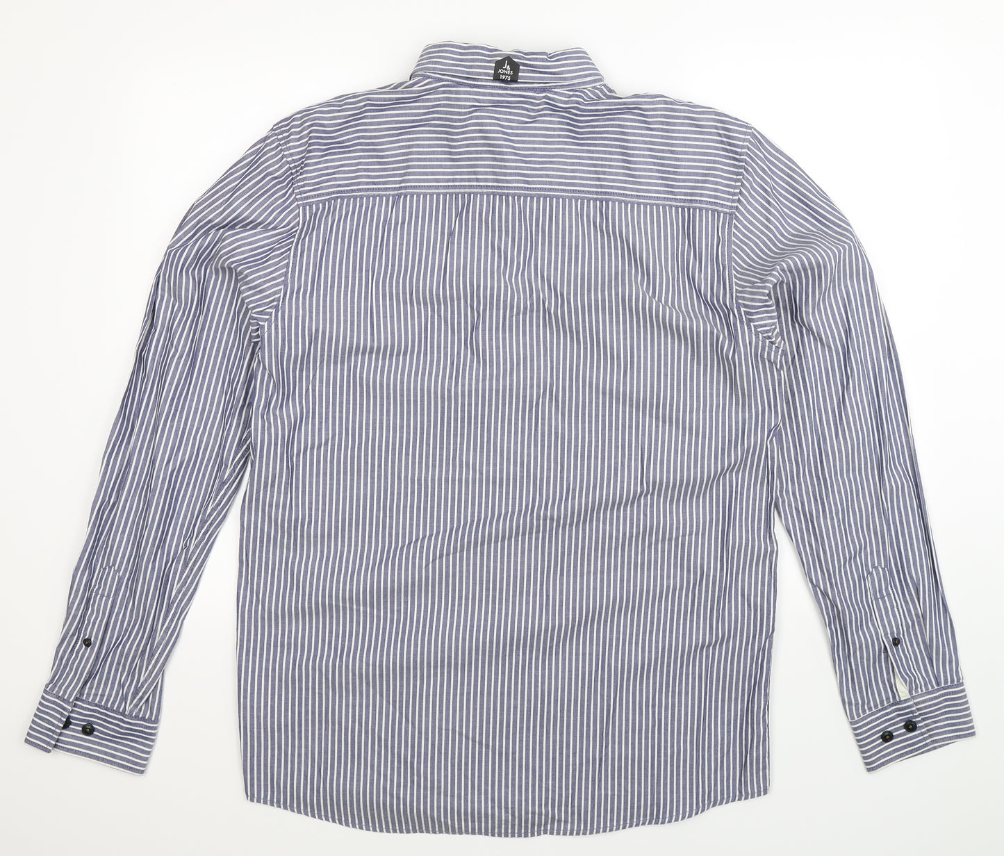 JACK & JONES Mens Blue Striped   Dress Shirt Size XL