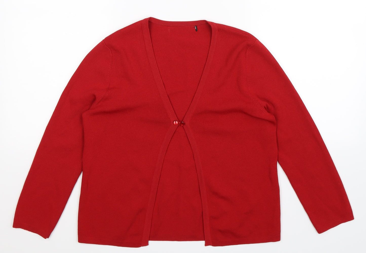 Preworn Womens Red  Knit Cardigan Jumper Size 10