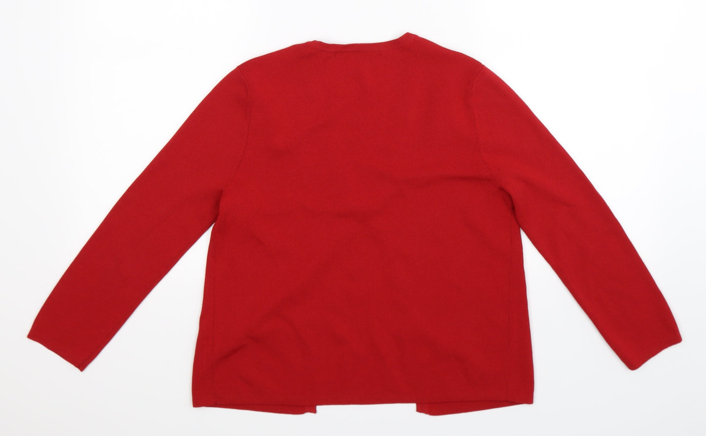 Preworn Womens Red  Knit Cardigan Jumper Size 10