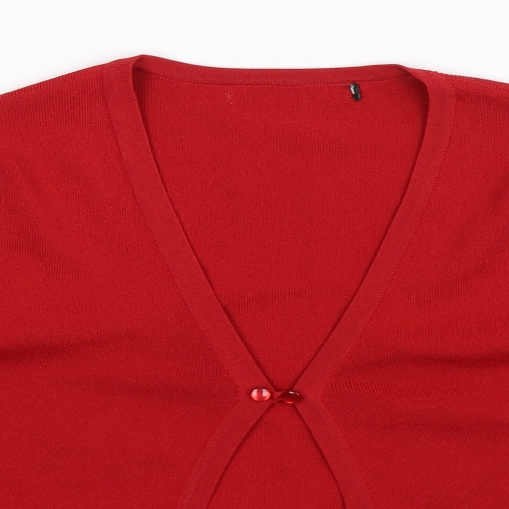 Preworn Womens Red  Knit Cardigan Jumper Size 10