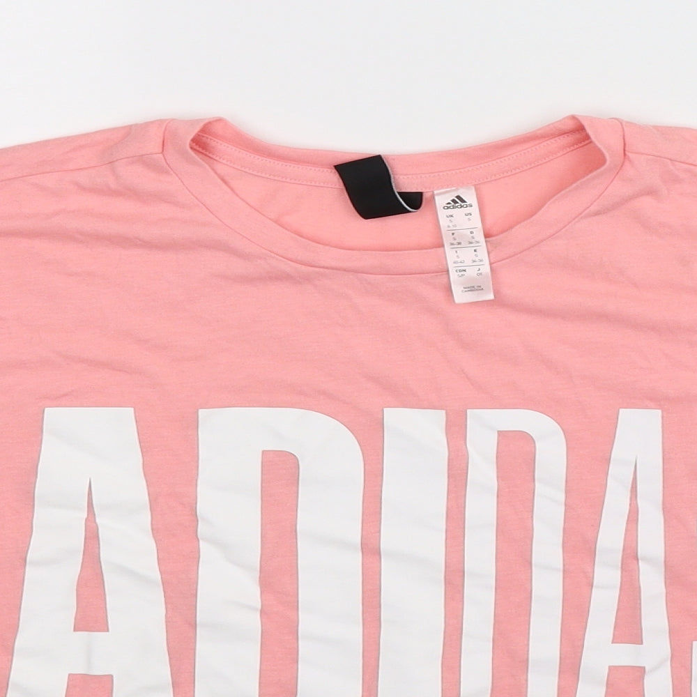 adidas Womens Pink   Basic T-Shirt Size 10