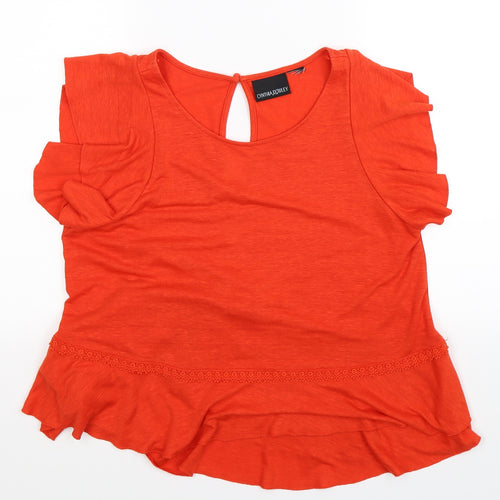Cynthia Rowley Womens Orange   Basic Blouse Size 14