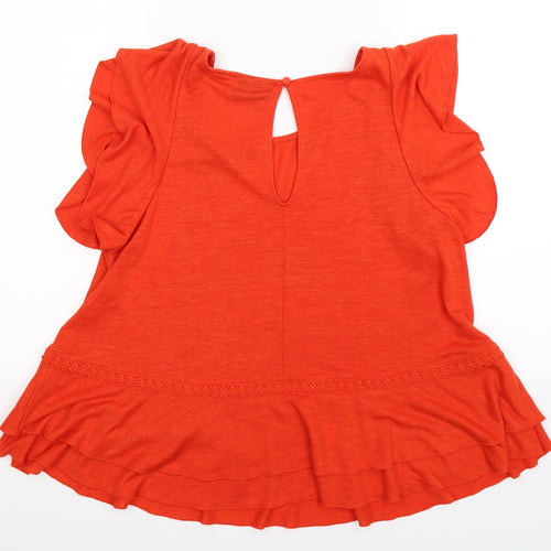 Cynthia Rowley Womens Orange   Basic Blouse Size 14
