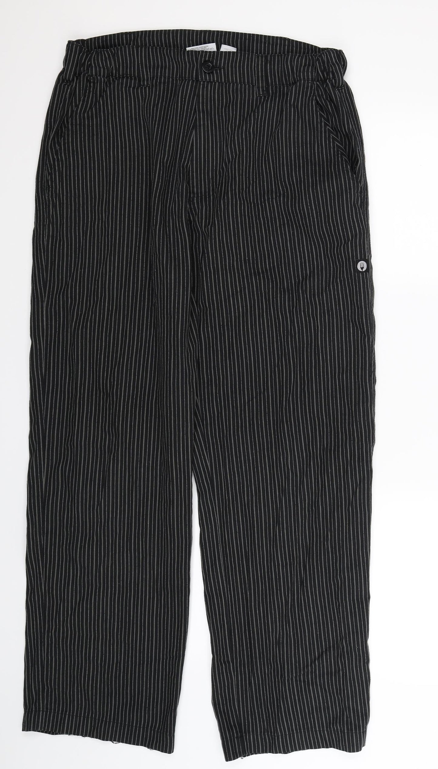 Chef Works Mens Black Striped  Trousers  Size 34 L33 in