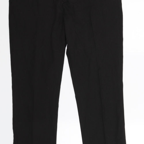 Savile Row Mens Black Striped  Dress Pants Trousers Size 34 L32 in