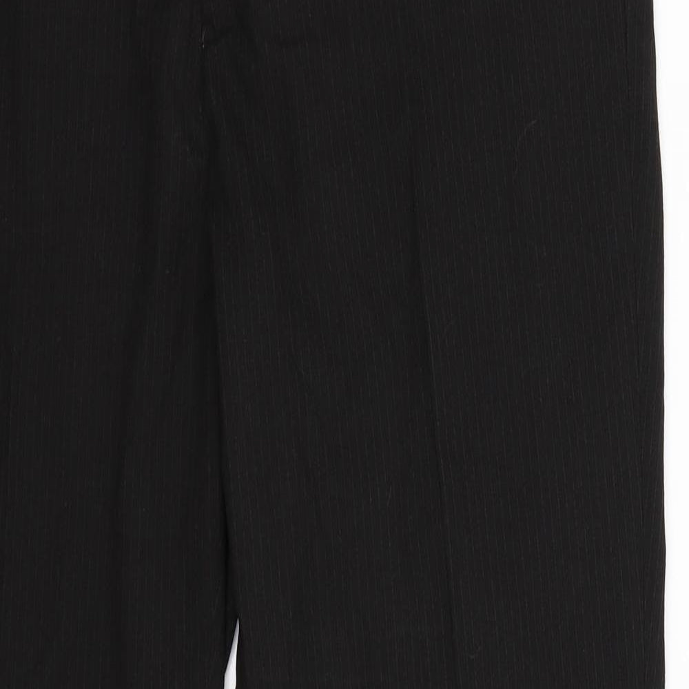 Savile Row Mens Black Striped  Dress Pants Trousers Size 34 L32 in