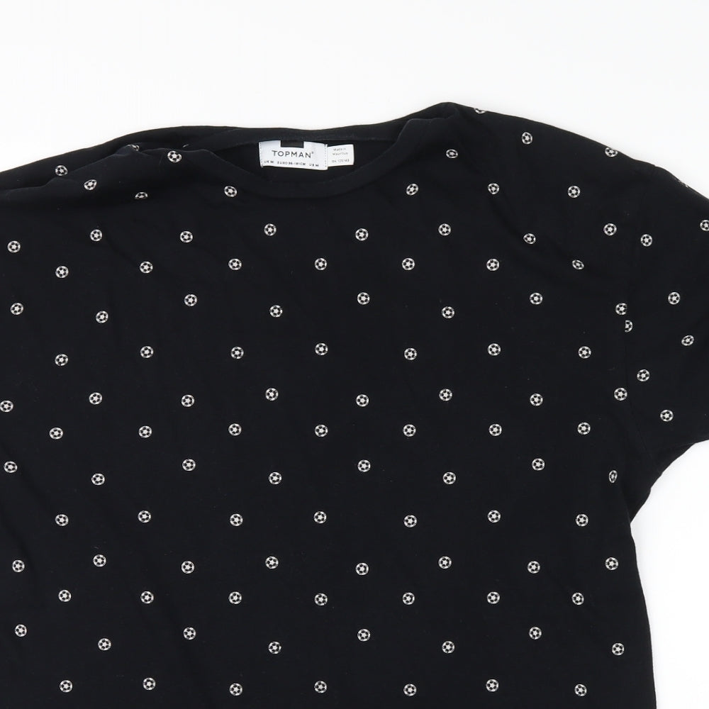 Topman Mens Black Polka Dot   T-Shirt Size M