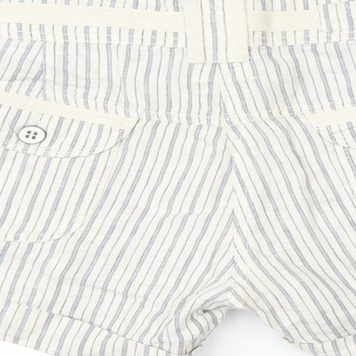 River Island Womens White Striped  Hot Pants Shorts Size 14