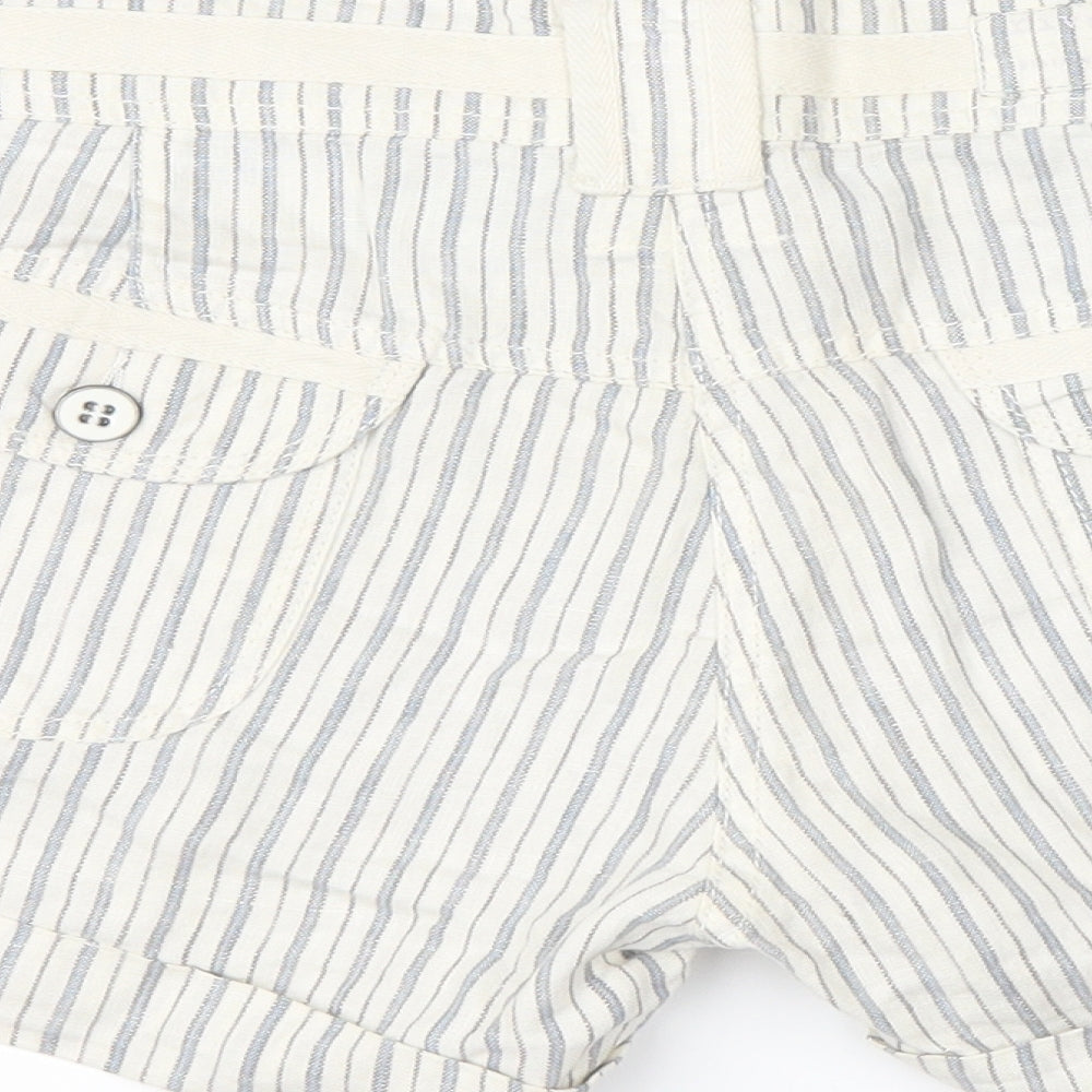 River Island Womens White Striped  Hot Pants Shorts Size 14