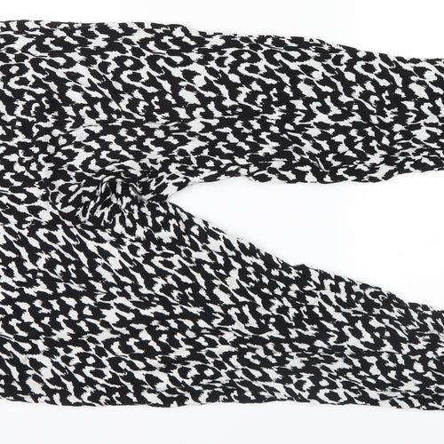H&M Womens Black Animal Print  Sweatpants Trousers Size 14 L26 in