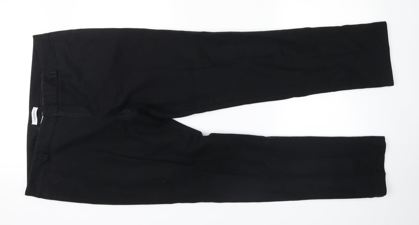 Calvin Klein Womens Black   Chino Trousers Size 14 L30 in