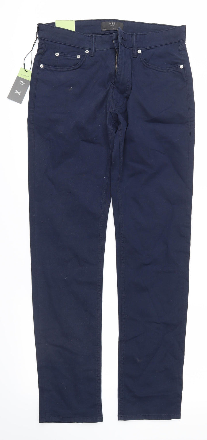 m&s Womens Blue Skinny Jeans Size 30 L33 in