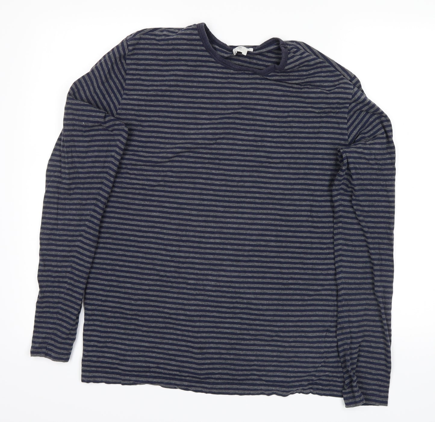Sunspel Mens Blue Striped   Button-Up Size L