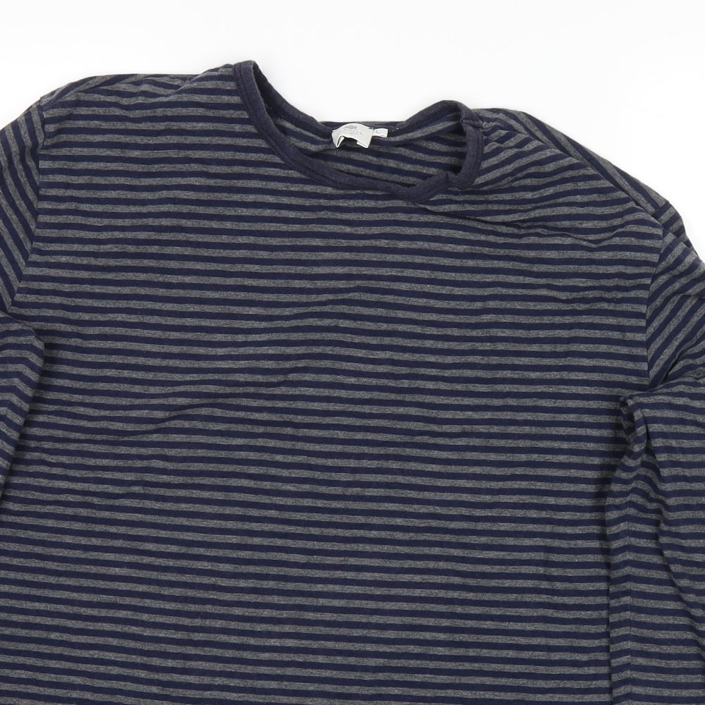Sunspel Mens Blue Striped   Button-Up Size L