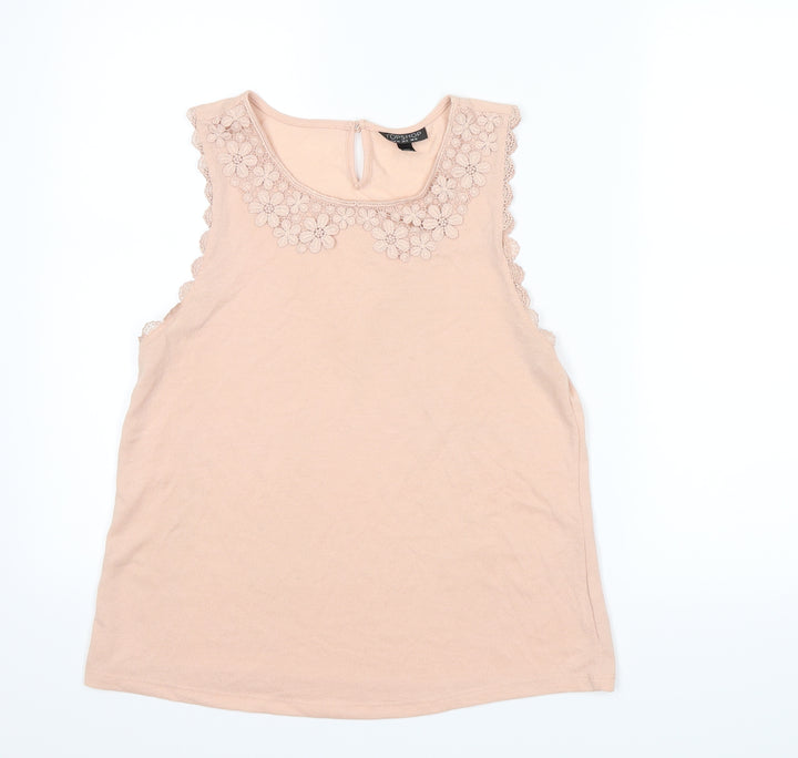 Topshop Womens Beige Basic Blouse Size 10