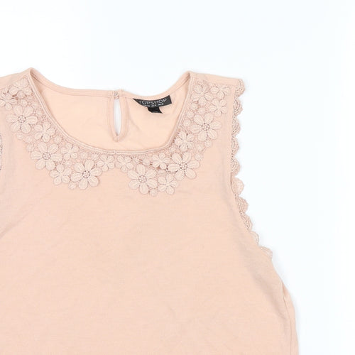 Topshop Womens Beige   Basic Blouse Size 10