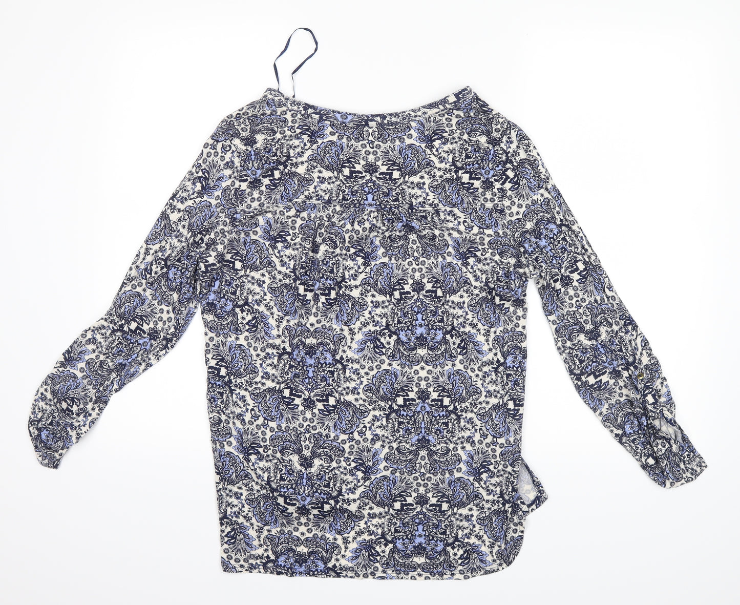 Tu  Womens Blue Floral  Basic Blouse Size 14