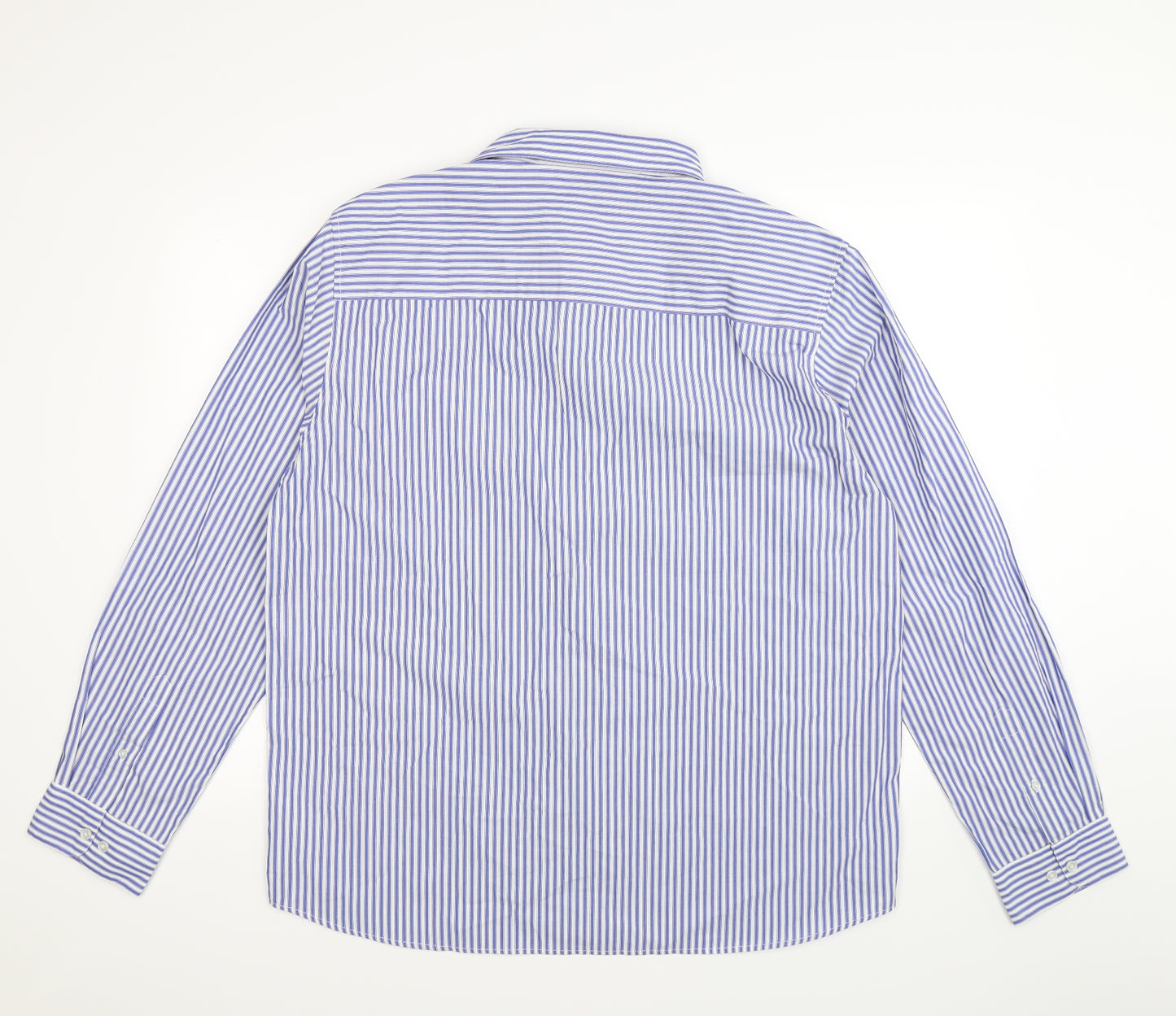 Boohoo Mens Blue Striped   Dress Shirt Size 2XL