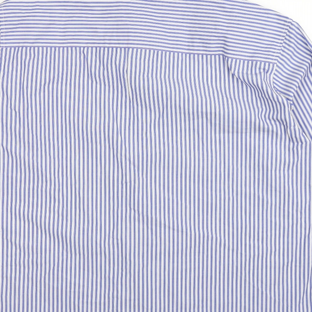 Boohoo Mens Blue Striped   Dress Shirt Size 2XL