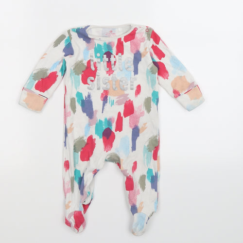 NEXT Girls Pink Geometric  Babygrow One-Piece Size 3-6 Months  - little sister