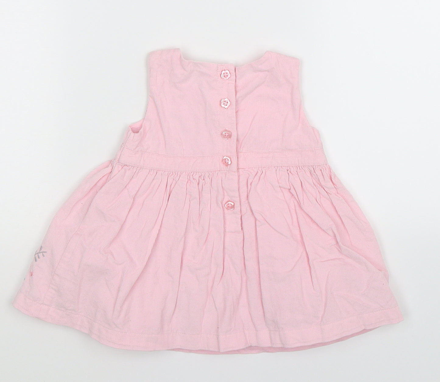 Disney Girls Pink Striped Corduroy Fit & Flare  Size 6-9 Months  - minnie mouse