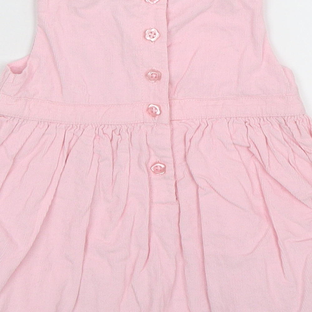 Disney Girls Pink Striped Corduroy Fit & Flare  Size 6-9 Months  - minnie mouse