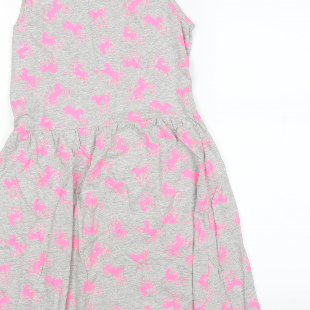 Ilovegirlswear Girls Grey Animal Print  A-Line  Size 13 Years