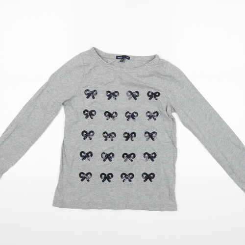 Gap Kids Girls Grey Houndstooth  Basic T-Shirt Size 10 Years