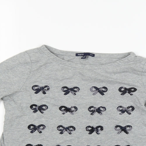 Gap Kids Girls Grey Houndstooth  Basic T-Shirt Size 10 Years
