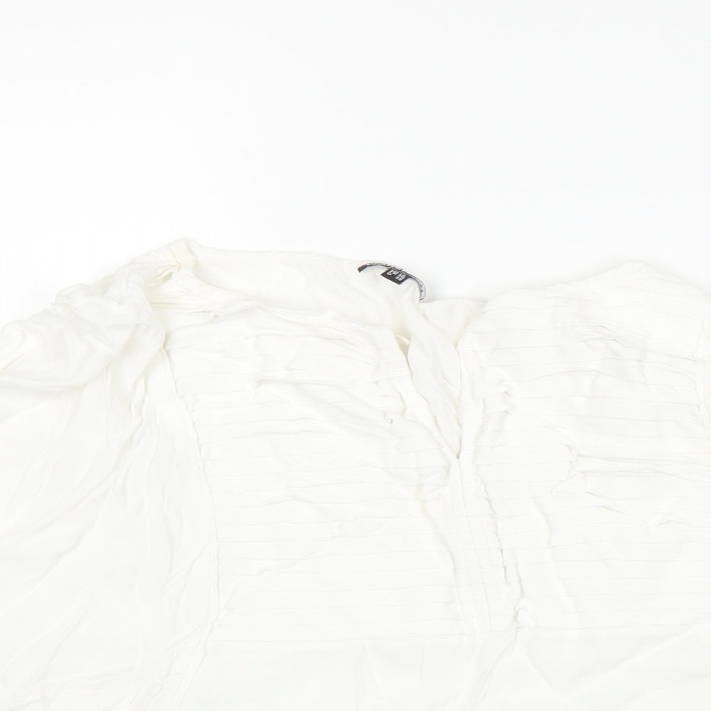 Warehouse Womens White   Basic T-Shirt Size 12