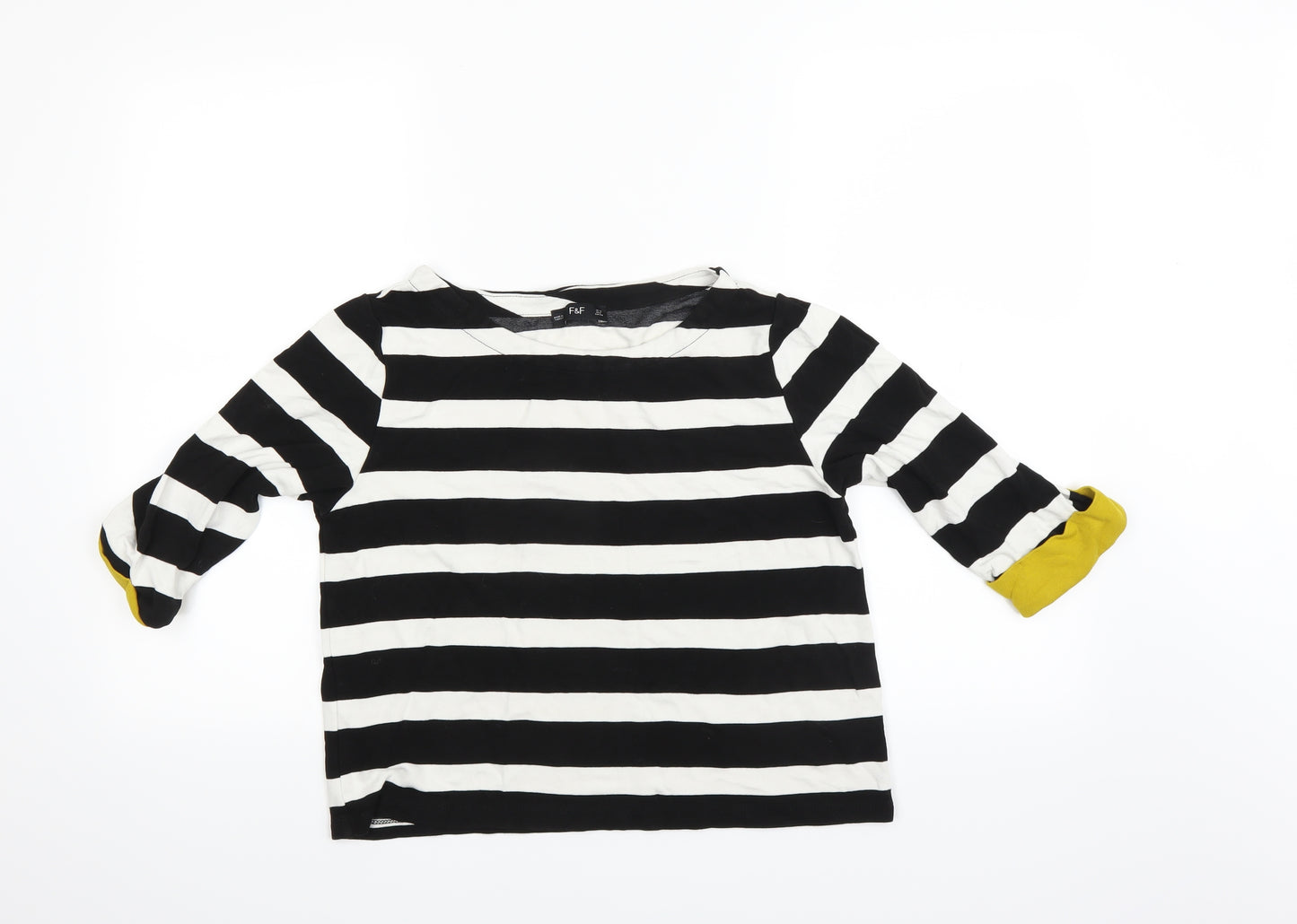 F&F Womens Multicoloured Striped  Basic T-Shirt Size 12
