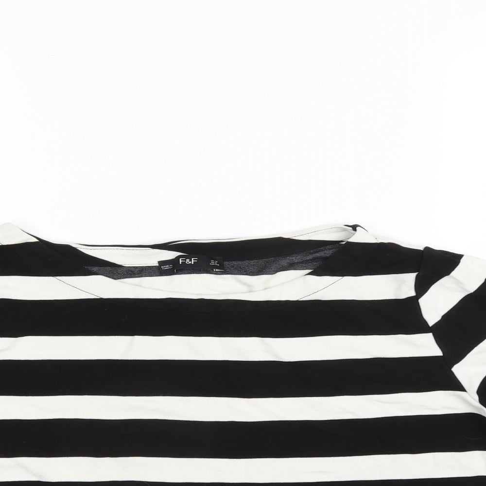 F&F Womens Multicoloured Striped  Basic T-Shirt Size 12
