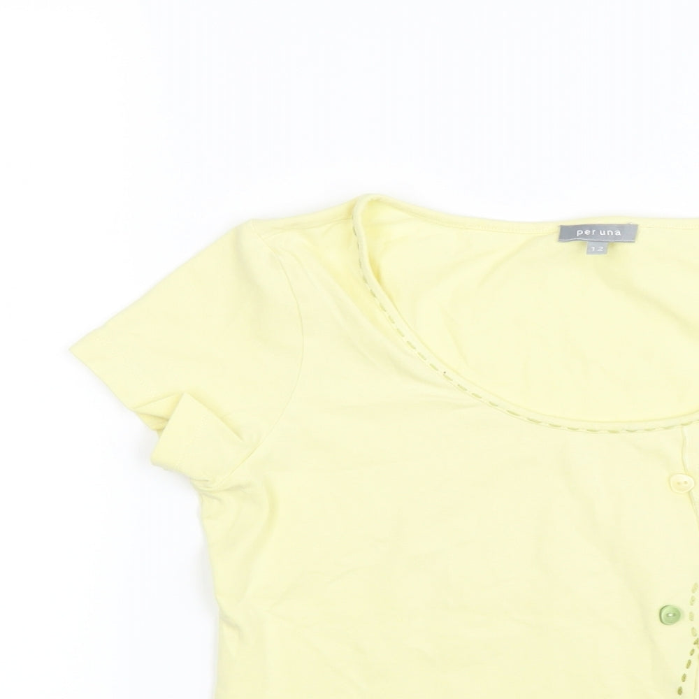 peruna Womens Yellow   Basic T-Shirt Size 12