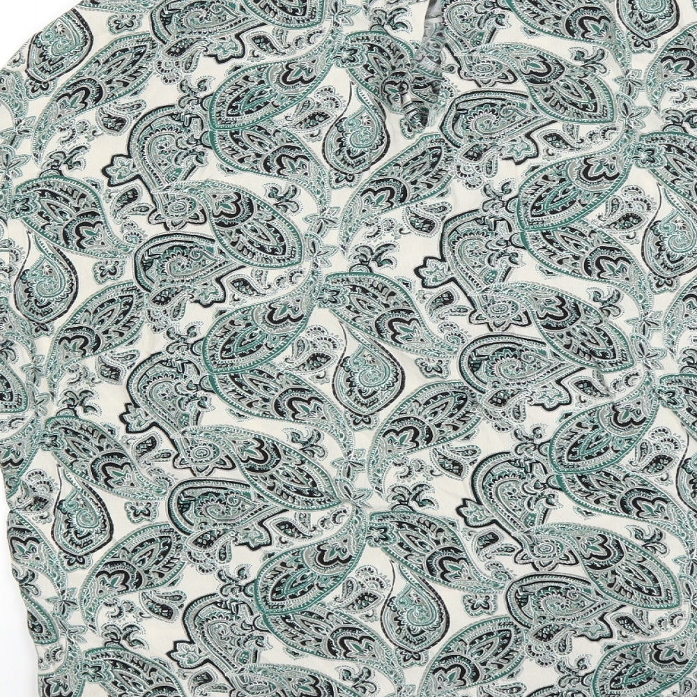 H&M Womens Green Paisley  Basic T-Shirt Size 6
