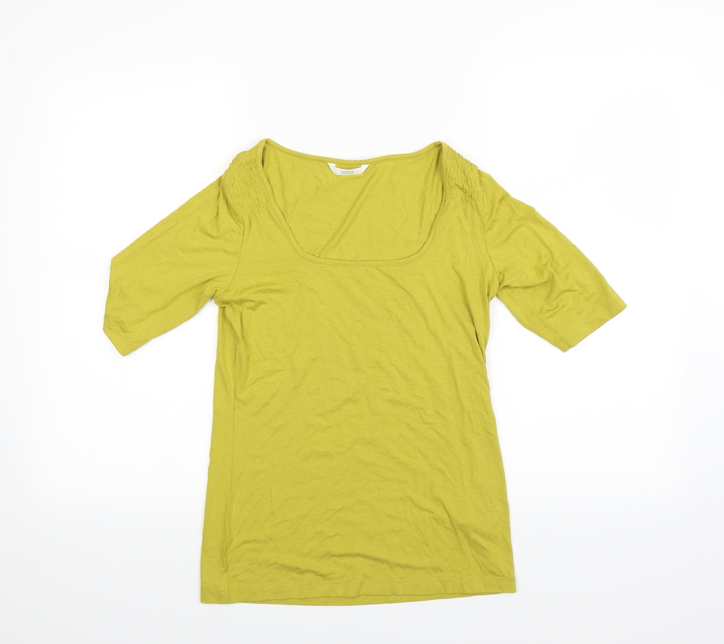Marks and Spencer Womens Yellow   Basic T-Shirt Size 8